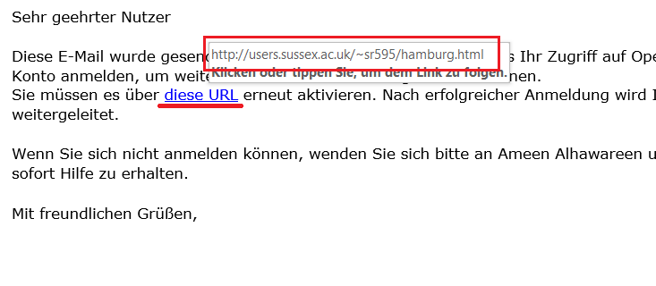 Bild 2 Phishing Open Olat