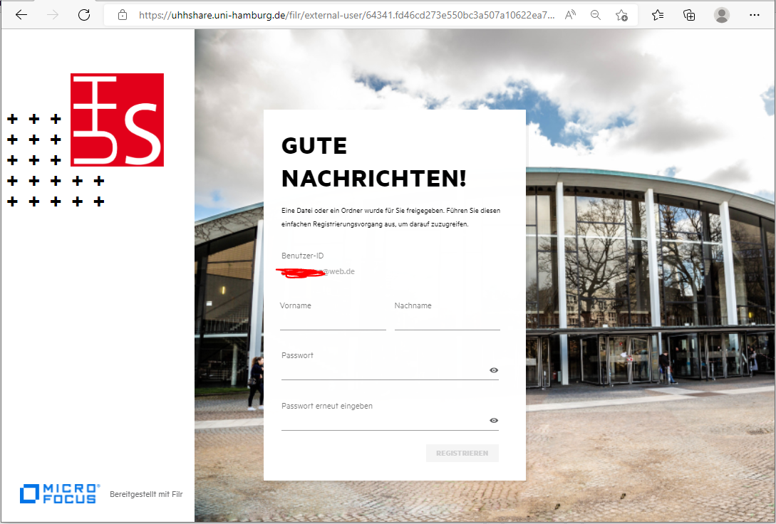 UHHShare Registrierung