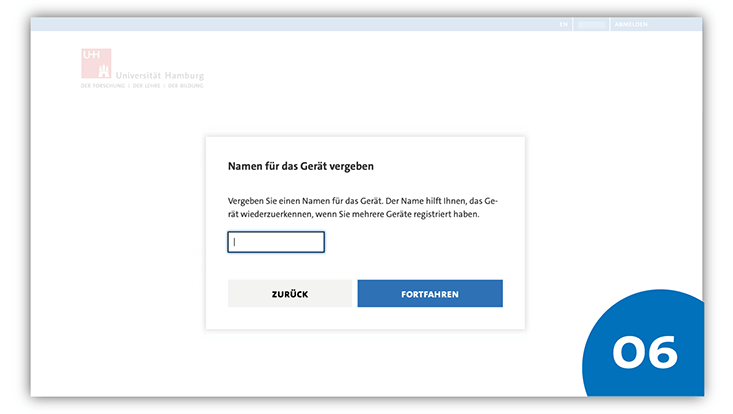 Slide 6: Grafik mit „Namen für das Gerät vergeben“