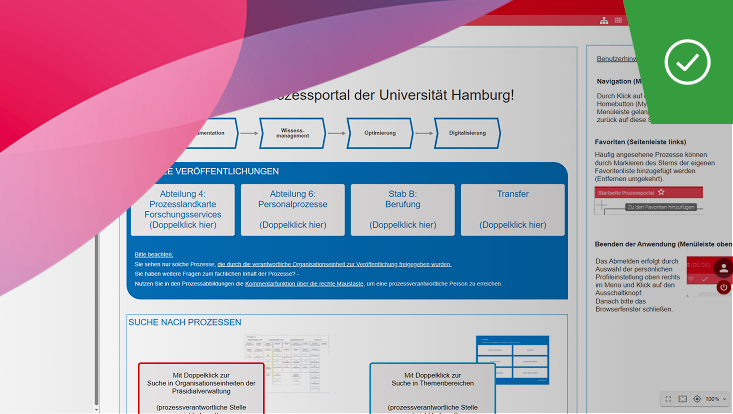 Universität Hamburg process portal surface