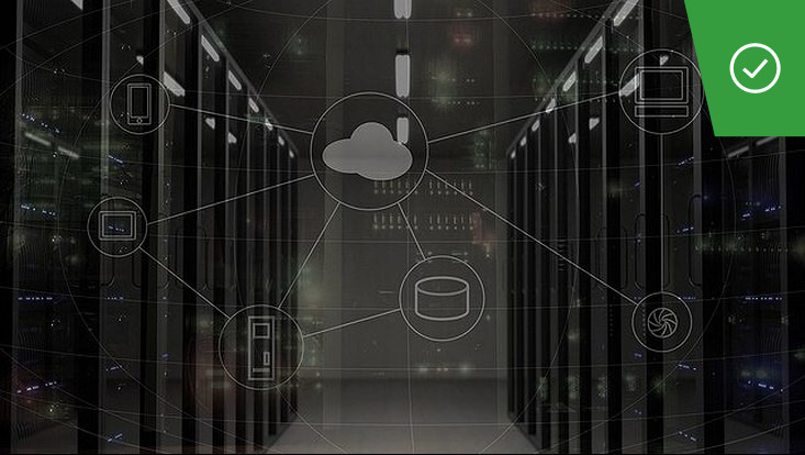 Illustration of server and cloud