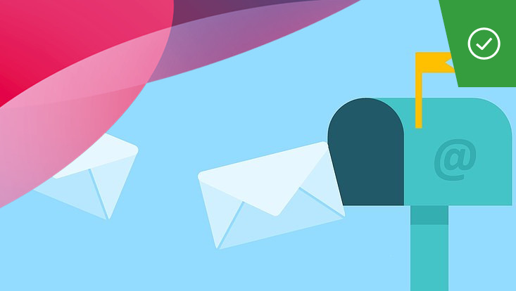 Illustration of letters flying into mailbox