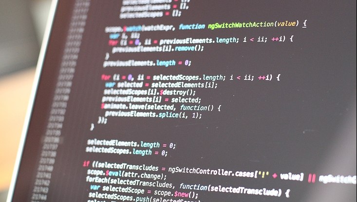 Computer screen showing code