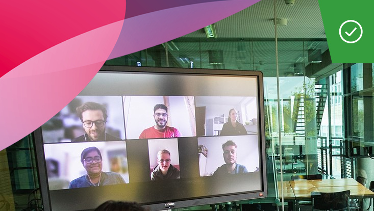 Computer screen showing video call participants