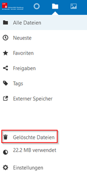 Nexcloud Dateien wiederherstellen