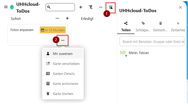 UHHCloud Deck teilen