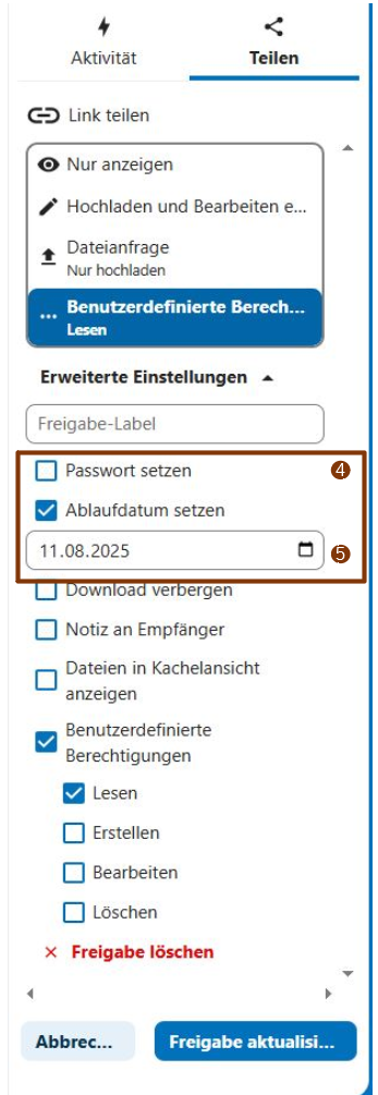 Nextcloud Teilen Link