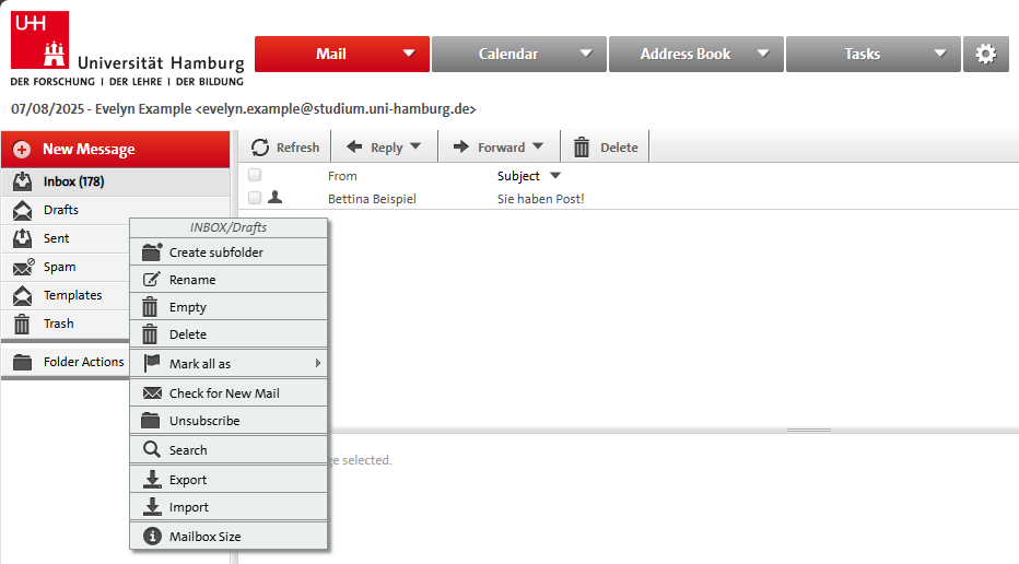 Screenshot von Surfmail
