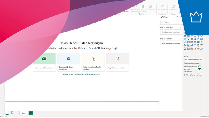 User interface of MS Power BI