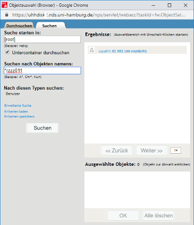 iManager Objektauswahl