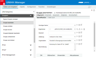 iManager Gruppe bearbeiten